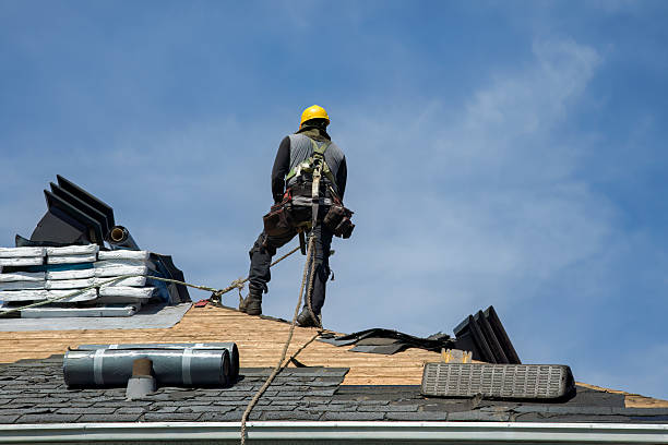 Professional Gutter Installation technician working in Hillrose, CO